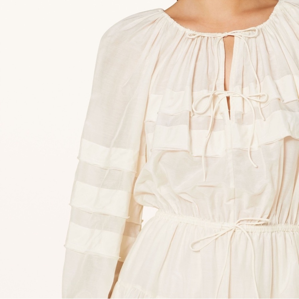 Ulla Johnson NWOT Polly Ruffled Longsleeve Ivory Mini Dress Size 6 - Picture 4 of 9